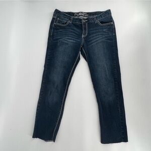 rue 21 Low Rise Skinny Distressed Rough Hem Jeans Size 32 Women’s